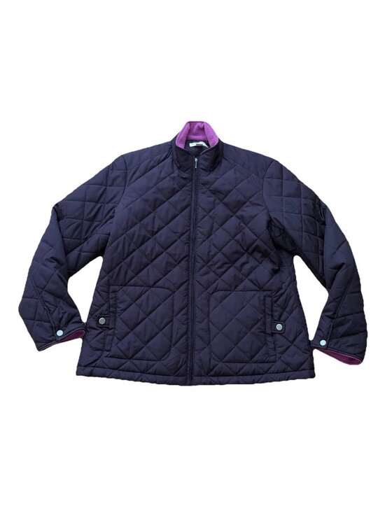 Coldwater Creek Jackets & Blazers - Coldwater Creek Womens XL 16 Quilted Puffer Jacket Purple Zip Minalmalist